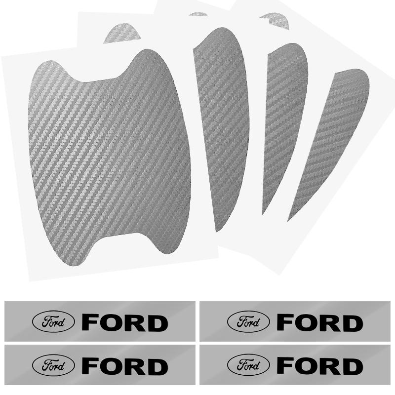 Naklejka na drzwi samochodu Włókno węglowe Rysy Folia ochronna na klamkę samochodową Dla Ford F150 F250 Edge Escape Transit Fusion