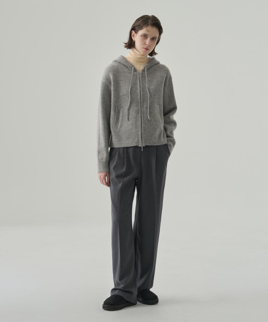 Deuloupisumeon Tosti Brushed Double-Pleat Wide Slacks [Ivory]