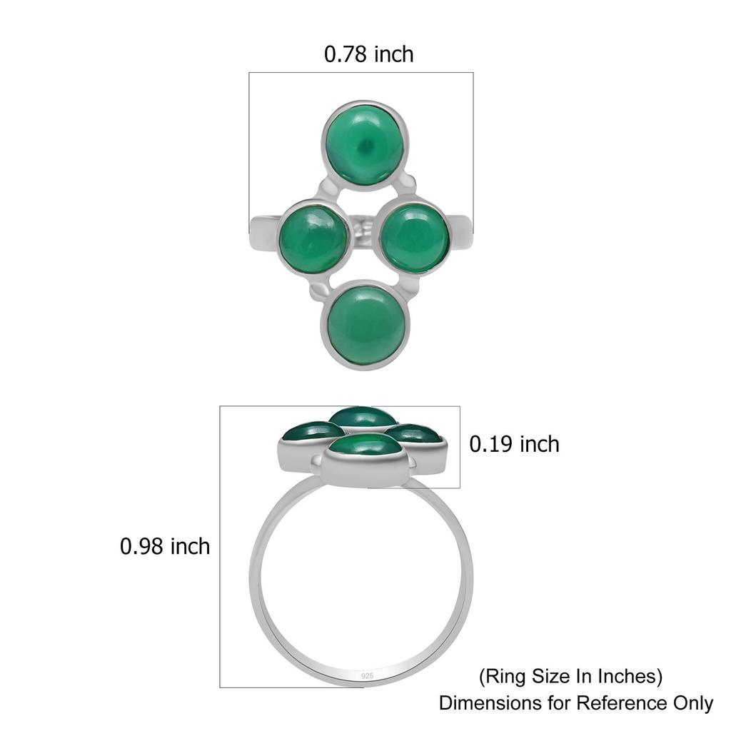 6X6mm naturalny zielony onyks kamień szlachetny 925 Sterling Silver Handmade okrągły kształt pierścionek z kamieniem szlachetnym dla kobiet i dziewcząt