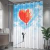 1pc Aesthetic Trend Personalized Digital Artwork Impressive Pattern Bathroom Decoration Digital Printed Shower Curtain