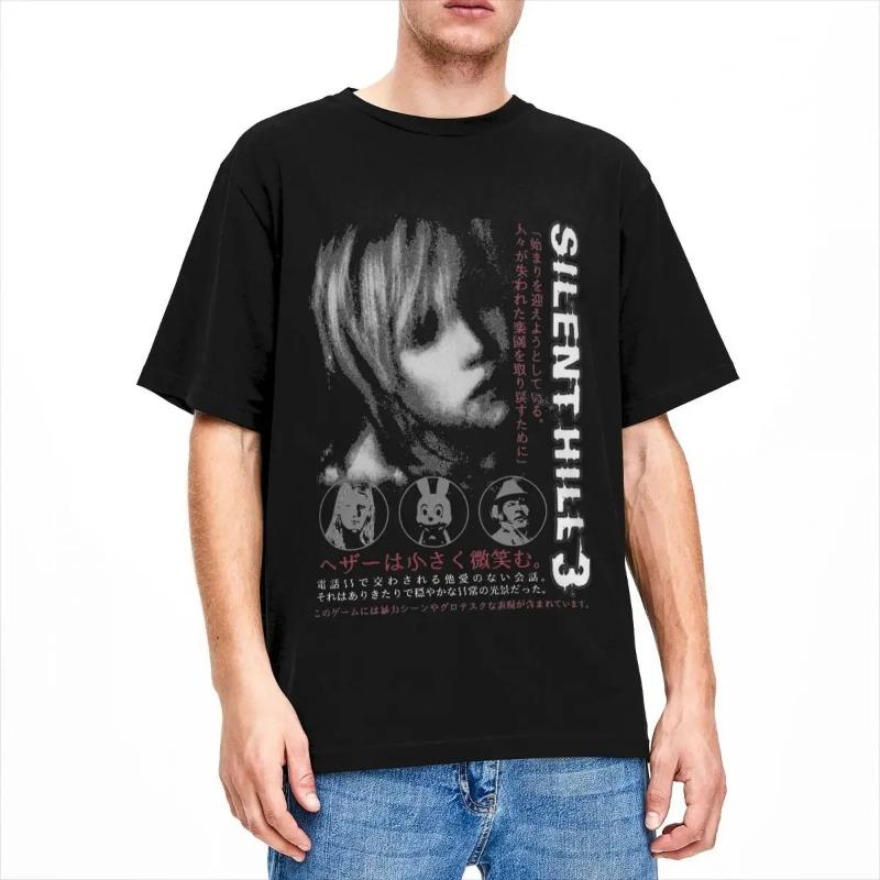 Maglietta da Uomo Silent Hill Gioco Horror Maglietta Divertente Manica Corta Girocollo T-Shirt Vintage Casual Taglie Grandi Magliette da Uomo