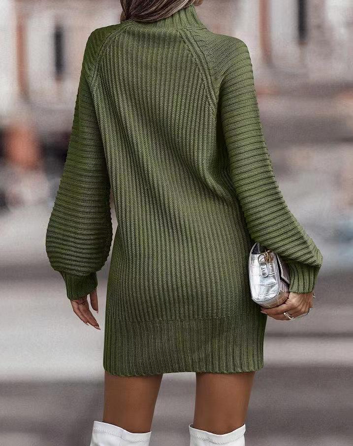 2024 Autumn/Winter Women's Long Sleeve Knit Sweater Dress