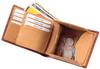 Snovist Men's Bifold Wallet, Museum Calf Leather, Free Personalization Engraving (02.Brown)