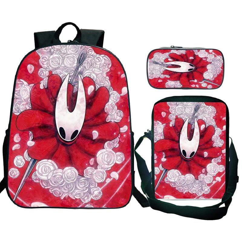 Hollow Knight 2 Silksong Rucksack für Teenager, Hornet Kühlschrankmagnet-Rucksack, Umhängetasche, Federmäppchen, Schulrucksäcke