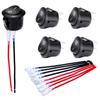 5/10Pcs Round Rocker Switch ON Off SPST 20mm Mini 12 Volt Toggle Switch 12V for Car Automotive RV 2 Pin Switch 120V Wired