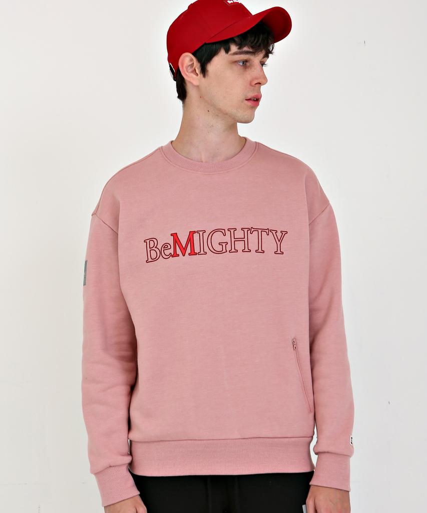 BEMIGHTY 3M Transfer Print Oversized Fleece-Lined Sweatshirt Pink