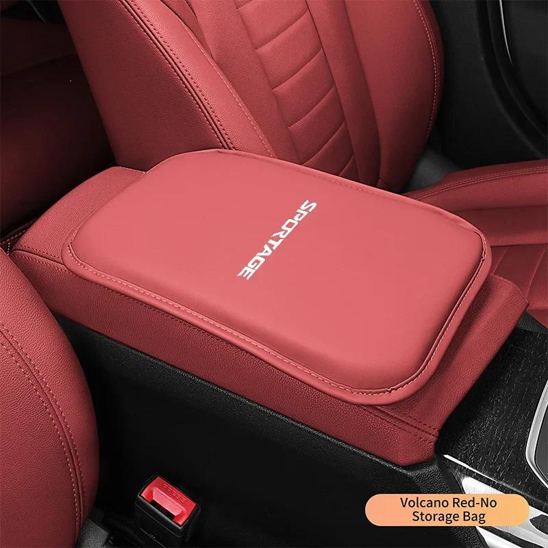 Leather Car Armrest Cushion Storage Box Cover Pad Mat For Kia Sportage Ceed Xceed Sports K5 Seltos 2019 2020 2022 2023 Accessory