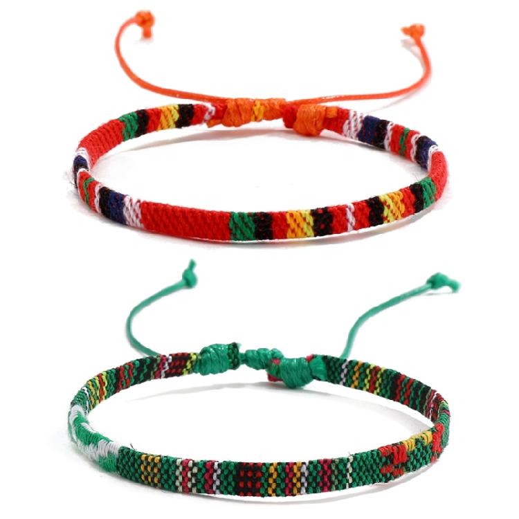 Pakket van 12 Katoen Linnen Armbanden Veelzijdige Geweven Armbanden Accessoire Gevlochten Ketting voor Dagelijks Gebruik Dates Feesten