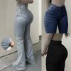 Women's High Waist Flare Jeans Slim Fit Bootcut Jeans Medium Stretch Denim Streetwear Washed Pants