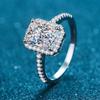 Gecertificeerde 2/1CT Radiant Cut Moissanite Verlovingsring Kleurloze VVS Diamanten Aanzoeksringen Sterling Zilveren Trouwring