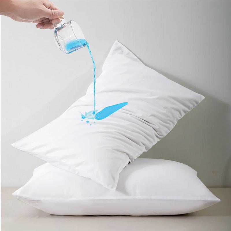 2pcs Waterproof Pillow Cover, Oil-resistant Knitted Pillow Protector for Bed Sleeping Pillowcase