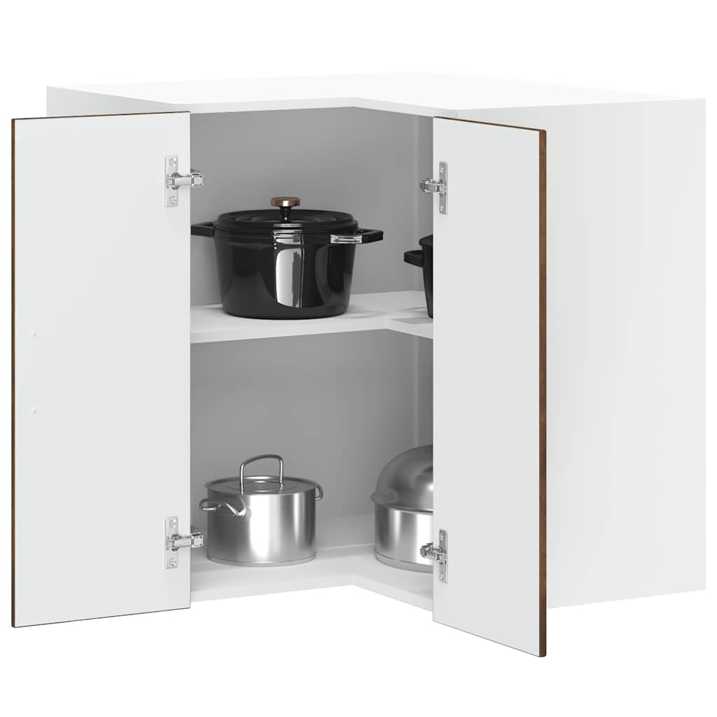 Corner Kitchen Wall Cabinet, Lucca, Smoked Oak