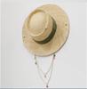 Chain Punk Straw Hat 2023 New Sun Hat Gold Chain Accessories Jazz Hip Hop Summer Hat Punk Style Beach Hat Church Hat