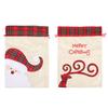 Cross-border Linen Reindeer Christmas Tote and Drawstring Gift Bag