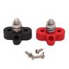 48V Battery Power Stud Red and Black Stainless Steel Post Single Stud Bus Bar Terminal Block for RV Truck Boat 3 8in