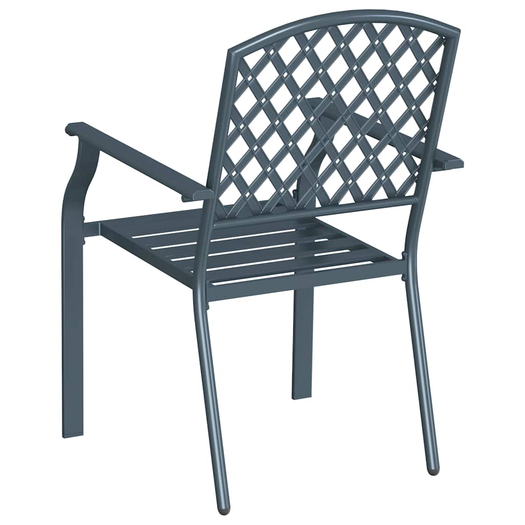 Garden Chair 2 Pcs Anthracite 56 X 65 X 89 Cm Steel