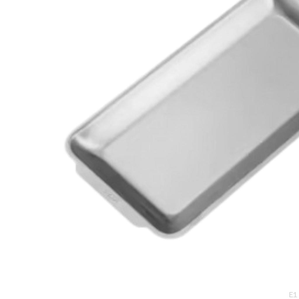 Stainless Steel Serving Tray Metal Food Matte Dish Rectangle Dinner Plate Organizer