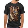 Ukiyo Samurai and Giant Frog Japanese Painting Printed TShirt Summer Cotton ONeck Short Sleeve Mens T Shirt New S3XL