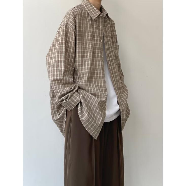 2024 Letter Long Sleeve Shirt Japanese Hong Kong Style Ins Loose Shirt Boys Summer Trendy Versatile Casual Coat
