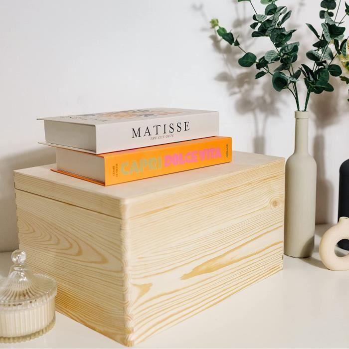 Creative Deco Wooden Storage Box - 40 X 30 X 22 Cm - Customizable Memory Box