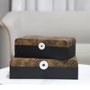 Leather Jewelry Storage Box Desktop Storage Container Color-blocked Marble Pattern Makeup Organizer Home Decoration Accessories