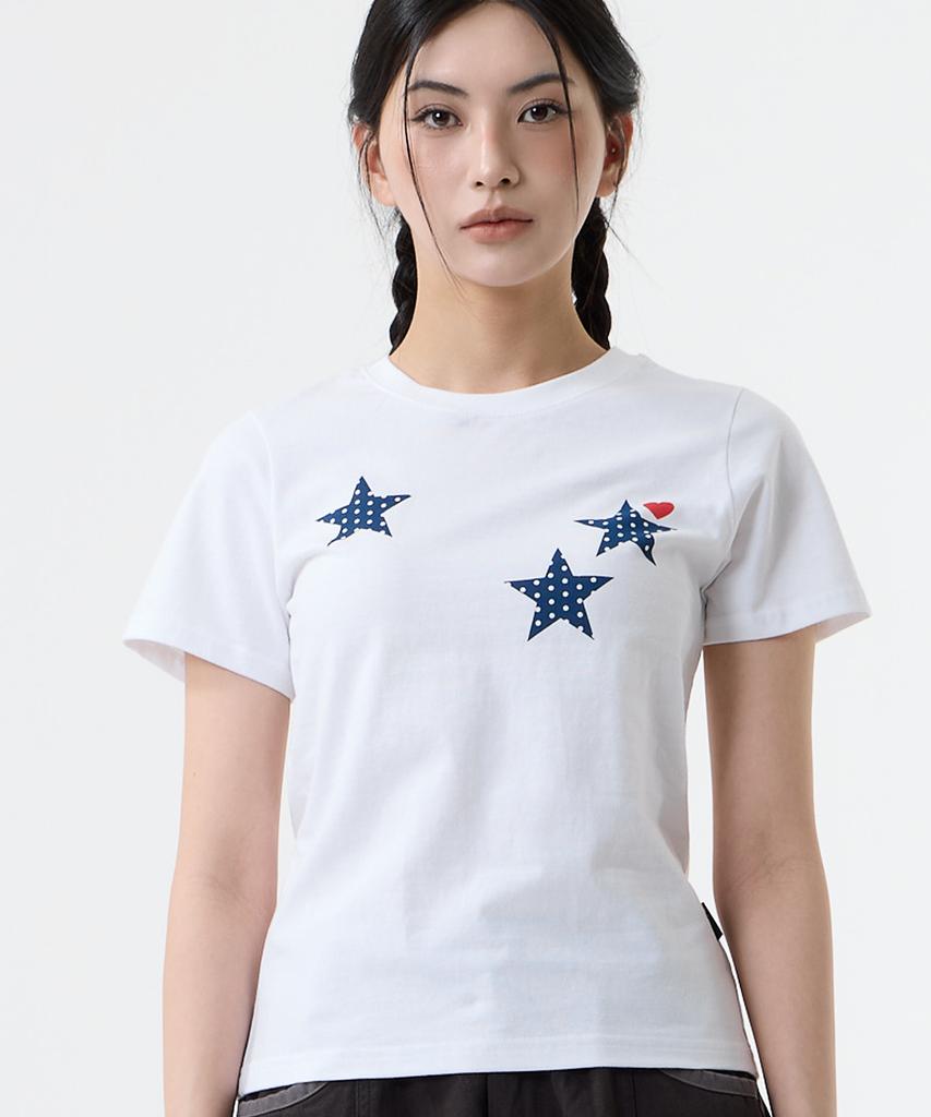 Nasttingijeubeleoldaenmi Dot Star Tee_White