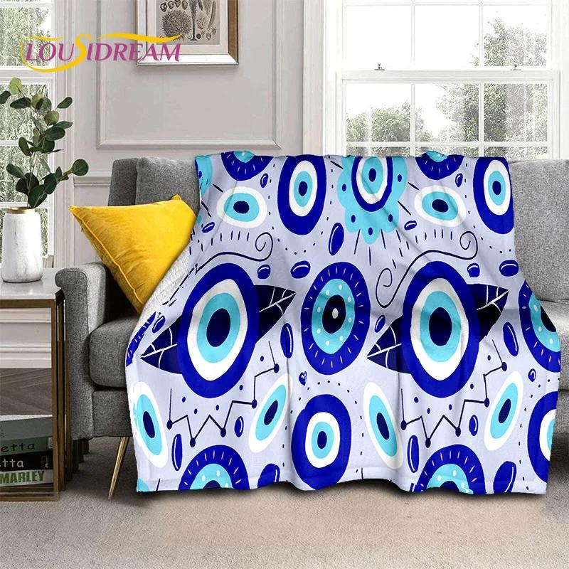 3D Evil Eye Turkey Blue Nazar Eye of Horus Soft Flannel Blankets,Throw Blanket Comfortable Blanket for Picnic Beds Sofa Bedroom