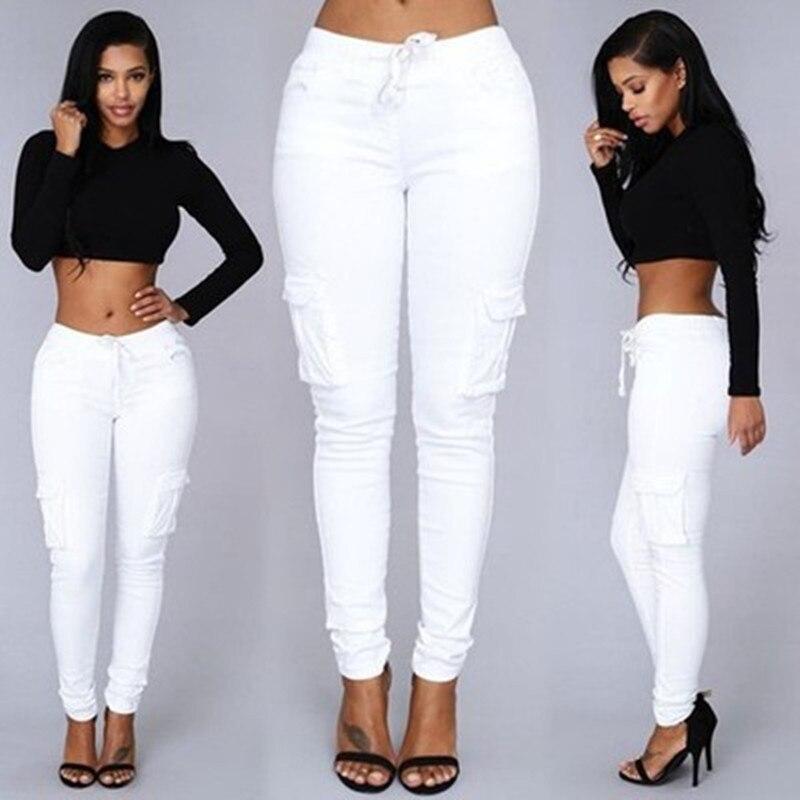 Women Casual Skinny Black Woman Pants Fashion Sexy Streetwear Pencil Pants High Waist Lace-up Slim Ladies Trousers 24293