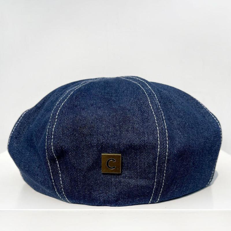 Temperament Beret Hat For Women Autumn New Cotton Denim Large Size Berets Cap Fashion Artist Hat Flaky Clouds Caps Pumpkin Hat