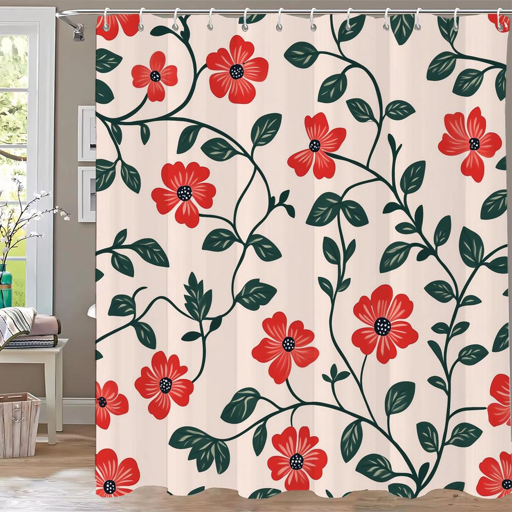 Modern Watercolor Flowers Bathroom Curtain Floral Shower Curtain Bohemian Home Bathroom Decor Polyester Shower Curtains