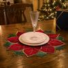 Christmas Party Table Settings Floral Leaf Placemat for Dining Table, Decorative Polyester Fabric Placemats Mats with Festive Leaves Design Home Decor