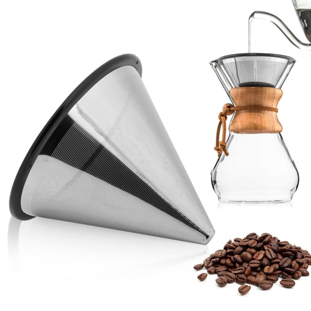 Metal Base Coffee Dripper Stainless Steel Pour Over Coffee Filter Flavored Coffee