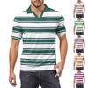 Men's Fashion Printed V-Neck Short Sleeve Top Golf T-Shirt