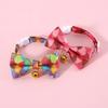 Kitten Collar Adjustable Safety Buckle Lovely Printed Bow Charm Dress Up Neck Jewelry Pet Neck Accessory Small Dog Collar with Bell Cat Supplies