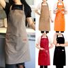 Solid BBQ Apron Color Adjustable Bib Apron Waterproof Stain-Resistant with Two Pockets Kitchen Chef Baking Cooking Wholesale