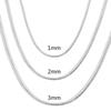 925 Sterling Silver 1-3mm Snake Chain Fashion Wedding Necklace