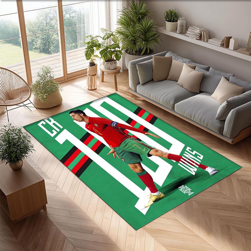 Cristiano Ronaldo Printed Flannel Area Rug Non Slip Soft Polyester Floor Carpet Indoor Decor Mat for Bedroom Living Room Sofa