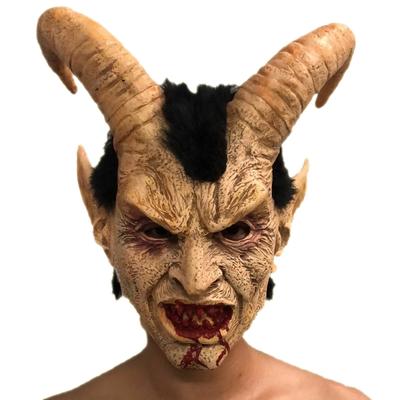 Scary Mask Demon Devil Lucifer Horn Latex Masks Halloween Movie Cosplay Decoration Festival Party Supply Props Adults Horrible
