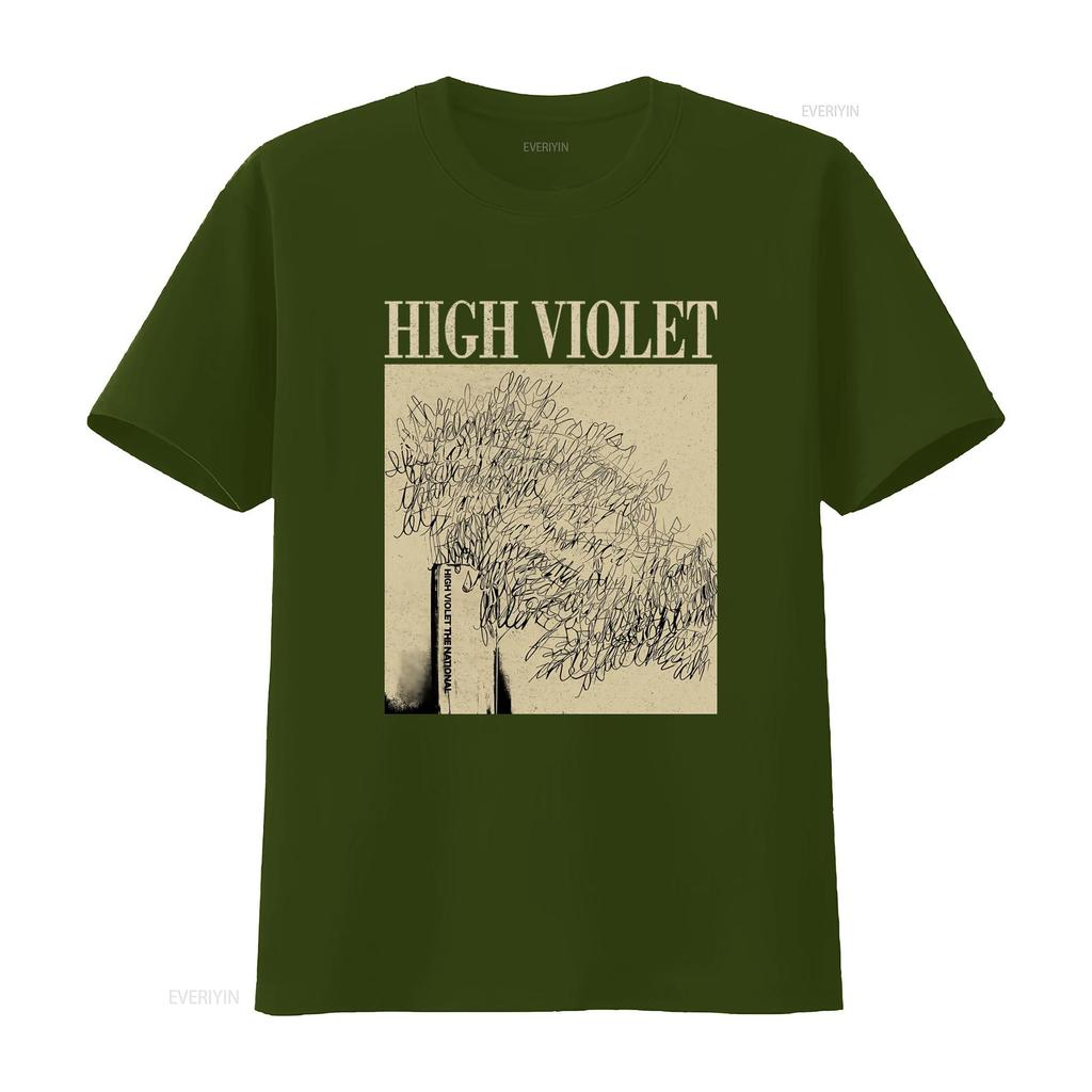 High Violet The National Band Music Vintage Midcentury Minimalist T Shirt Retro Style Print Vintage Washed Versatile Stylish
