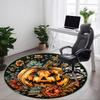 1pc Halloween Pumpkin Decor Chair Carpet for Office Non-Slip, Machine Washable Rug for Office, Room - Polyester, Machine Made Yy251029191