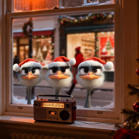 Weihnachtsaufkleber-Set Leicht abziehbar Entfernbar Cartoon Tierform Fensteraufkleber Heimparty Festival Weihnachtsdekoration