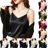 Women's Satin Sleeveless Tank Top Loose Fit Casual Summer Top