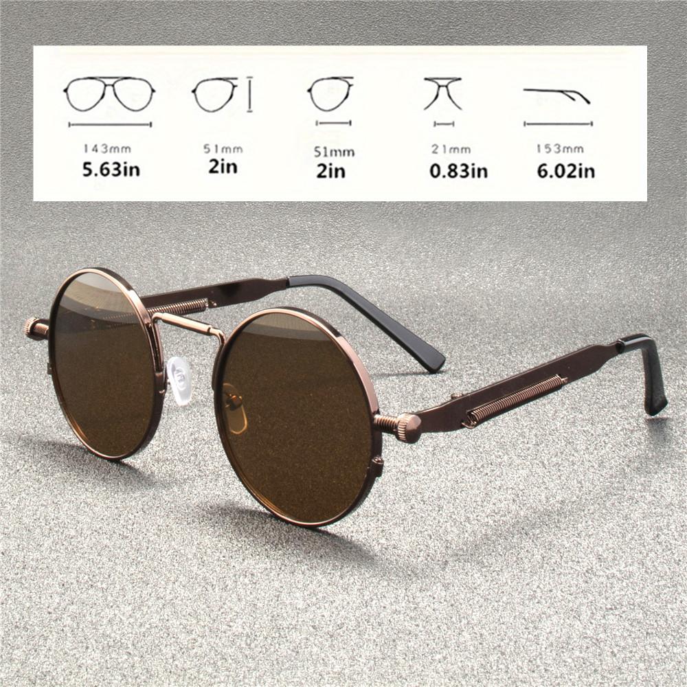 3 STÜCK Vintage Punk Stil Sonnenbrille Herren Retro Runde Metallrahmen Damen Sonnenbrille Mode Brille mujer