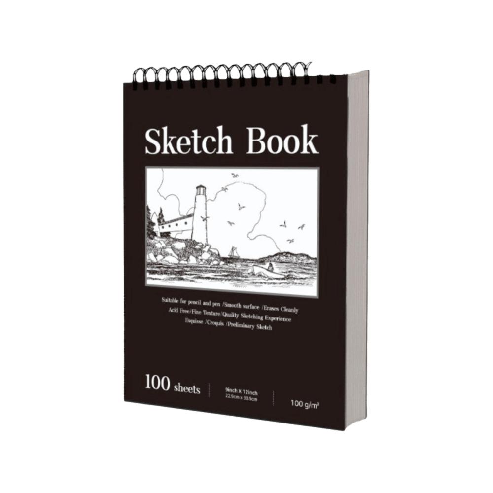 100 Sheets Coil Sketchbook Portable Easy To Tear Spiral Bound Artist Sketchbook Acid-Free Paper Perforated Pages
