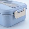 Wheat Straw Bento Lunch Box with Cutlery - Portable, Sealed, Compartmented for Students & Office Workers