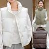 Automne Hiver Femmes Couleur Unie Gilets Col Montant Sans Manches Vêtements D'extérieur En Coton Rembourré Manteaux Femme Gilet Chaud Vestes À Glissière