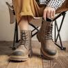 New Men British Style Retro Leather Ankle Boots Men Chelsea Boot Casual Platform Shoes Winter Plush Insulation Thick Sole Boots
