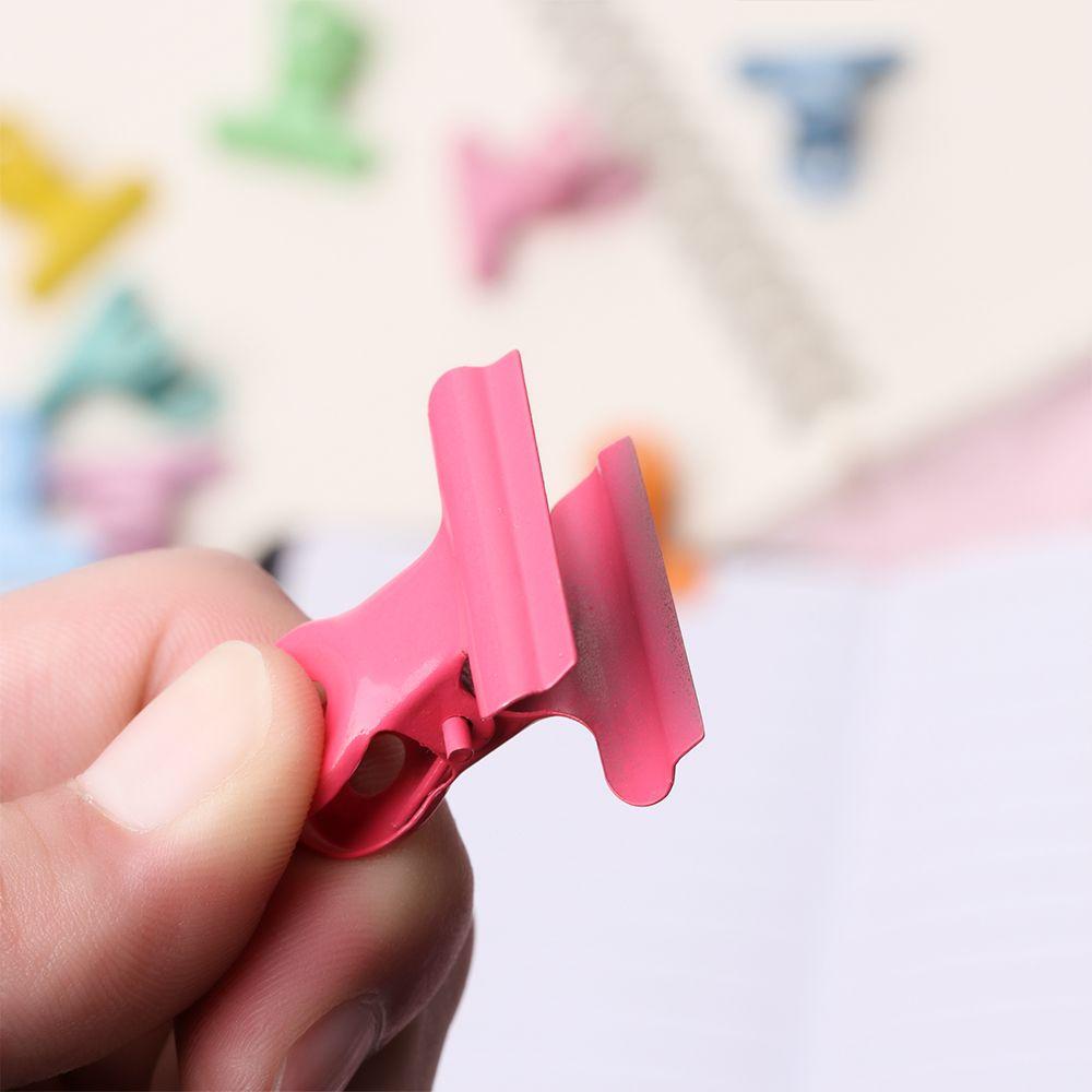 5pcs Metal Office Stationery Decoration Candy colors Folder Note Clamp Baking Paint Sealing Clips
