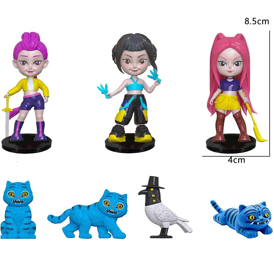 Kpop Demon Hunters Action Figure Toy Derpys Tiger Rumi Mira Zoey Sussy Figurine Doll For Fans Gift