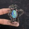 Pendentif Coquille d'Abalone Enveloppé de Fil de Cuivre Pendentif Lapin Bijoux en Pierre Gemme Naturelle Fait Main Pendentif de Créateur Bijoux en Fil de Cuivre Cadeau Pour Lui